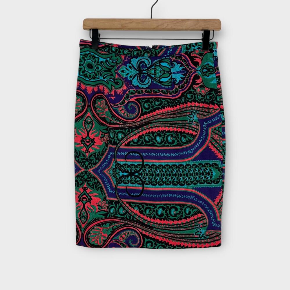 Plenty by Tracy Reese Colorful Vibrant Paisley Print Skirt Women’s Size 4 Small